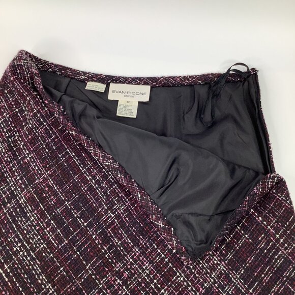 Evan Picone Tweed A-Line Skirt Size 12 Wool Blend Office Acadamia Old Money - Picture 5 of 6